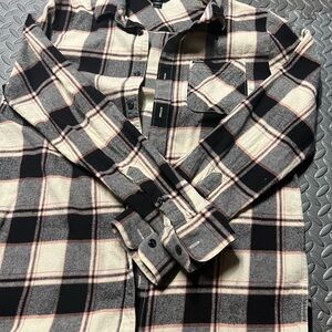 Plaid Flannel Button-Up Shirt
